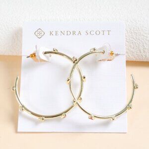 Kendra Scott Haven Heart Collection. Gold Multi Color Hoop Earrings